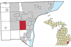 Location within Wayne County