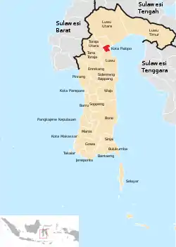 Location within South Sulawesi