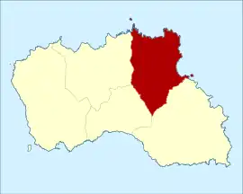 Location of the civil parish of Santa Bárbara within the municipality of Vila do Porto