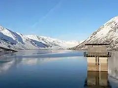 Loch Turret reservoir is at its best on a sunny winter day