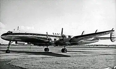 A Qantas Super Constellation at Heathrow in 1955