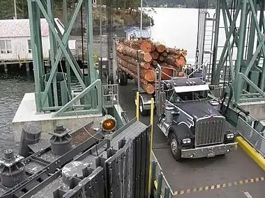 Logging truck on Shaw Island ferry dock