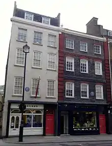 Front view of two houses on Brook Street, Mayfair