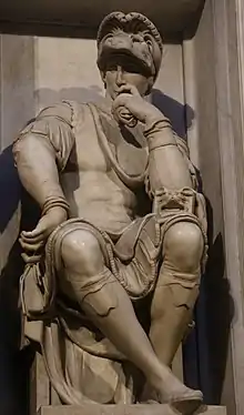 Lorenzo de Medici by Michelangelo in Medici Chapel, Florence