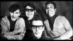 The original lineup of Los Destellos. From left to right: Fernando Quiroz, Enrique Delgado, Carlos Ramírez and Tito Caycho.