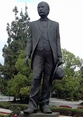 Lucky Baldwin statue, Arcadia, California – across Huntington Avenue from Santa Anita Racetrack at Holly Avenue