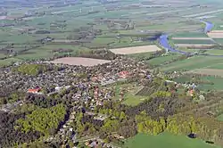 Aerial view in 2012 with Oste