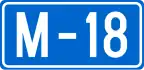 Bosnia and Herzegovina M18 road shield