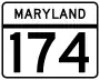 Maryland Route 174 marker