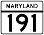 Maryland Route 191 marker