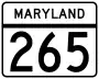 Maryland Route 265 marker