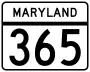 Maryland Route 365 marker