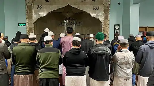 Prayer hall during Ramadan Tarawih prayers