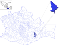 Location of the municipality in Oaxaca