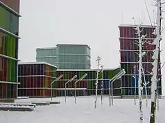 A view of MUSAC on a winter's day