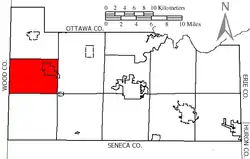 Location of Madison Township, Sandusky County, Ohio.