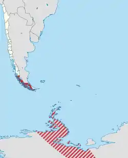 Map of Magallanes and Chilean Antarctica Region