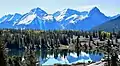 Electric Peak (left), Graystone Peak, Mt. Garfield (right) viewed from Molas Lake