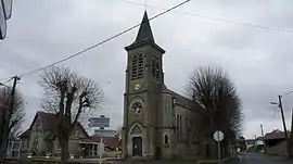 The town hall and church of Orainville