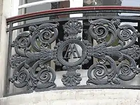 Cast iron balcony, town hall, 9th arrondissement, Paris, c. 1830