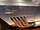 Mako Shark close-up view of exhaust pipes (post-modifications)