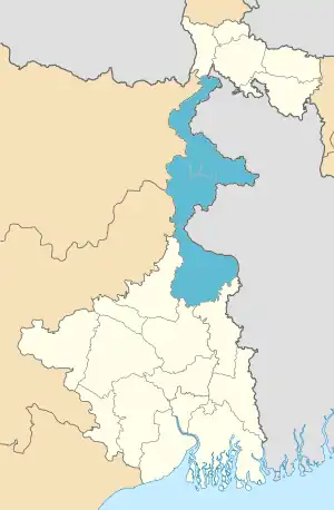 Location of Malda in West Bengal