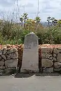 A defaced milestone in Mellieħa