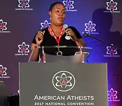 Mandisa Thomas speaks at American Atheists 2017 National Convention.