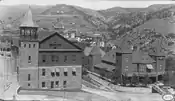 Manitou Mineral Water Bottling Plant (left) and Manitou Bathhouse (right), photograph taken in early 1890s