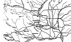 1862 map of mining towns in Shasta County California