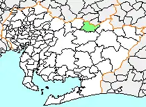 Location of Asahi in Aichi Prefecture