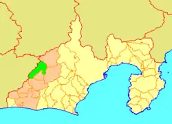 Location of Sakuma in Shizuoka Prefecture