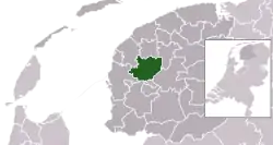 Highlighted position of Littenseradiel in a municipal map of Friesland