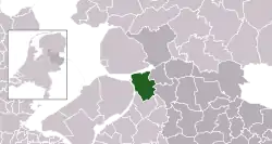 Highlighted position of Kampen in a municipal map of Overijssel