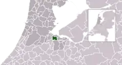 Highlighted position of Weesp in a municipal map of North Holland