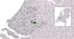 Highlighted position of Bergambacht in a municipal map of South Holland