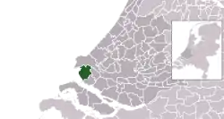 Highlighted position of Westvoorne in a municipal map of South Holland