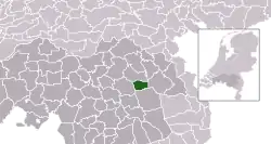 Highlighted position of Boekel in a municipal map of North Brabant