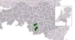 Highlighted position of Eersel in a municipal map of North Brabant