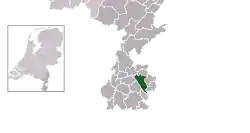 Highlighted position of Heerlen in a municipal map of Limburg