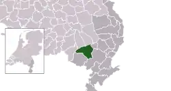 Highlighted position of Nederweert in a municipal map of Limburg