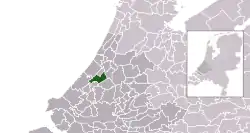 Highlighted position of Leidschendam-Voorburg in a municipal map of South Holland