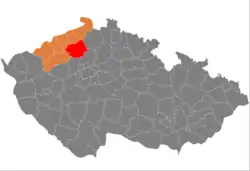 Location in the Ústí nad Labem Region within the Czech Republic