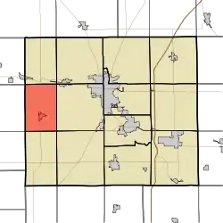 Location of Sims Township in Grant County