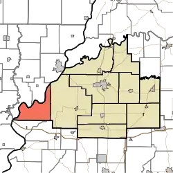 Location within Gibson County