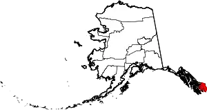 Map of Alaska highlighting Ketchikan Gateway Borough