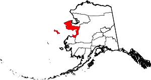 Map of Alaska highlighting Nome Census Area