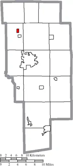 Location of Savannah in Ashland County