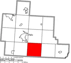 Location of Lodi Township in Athens County