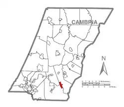 Location within Cambria County